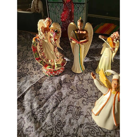 Vintage Hallmark Graceful Angels Ornament Beautiful African American Angel 7pcs - Picture 5 of 14
